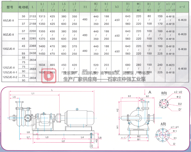 ZJE-ll系列壓濾機專用入料泵